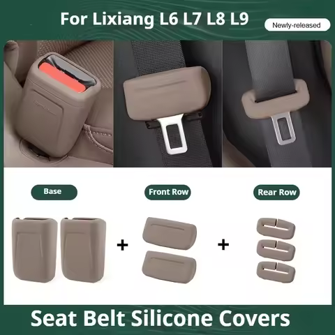 For Li Lixiang L6 L7 L8 L9 I8 MEGA Car Seat Safety Belt Socket Protective Cover Ideal Seatbelt Conne
