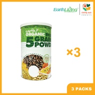 Earth Living Organic Five Grains Powder (500g x 3) - Triple Pack Multigrain Drink