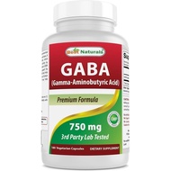 Best Naturals GABA Supplement 750mg 180 Veggie Capsules, Naturals  Aid