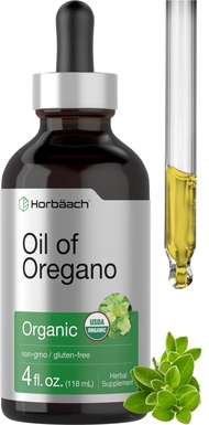 Organic Oil of Oregano Drops 4 fl oz Liquid | Vegan | Non-GMO, Gluten Free