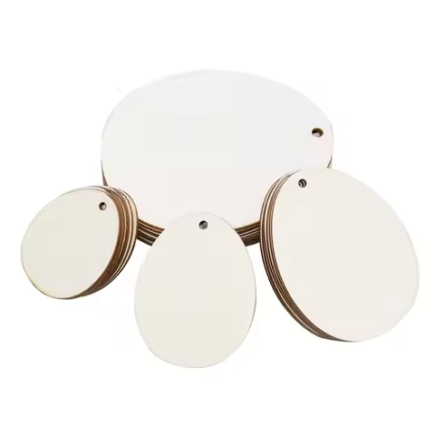 20-80mm Unfinished Blank Natural Wooden Easter Eggs Tags Slices Ornaments Hanging Pendant For Easter