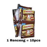 HIJAU (Isi 10) Energen Milk Cereal Sachet/Drink Assorted Flavors Chocolate Vanilla Green Beans Corn 