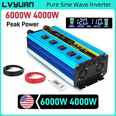 LVYUAN Pure Sine Wave Inverter DC12V 24V-AC110V 8000W/6000W/4000W Power Inverter For Kettle/Electric
