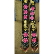 Selampai sulam crossstitch shawl sarawak bungai terung
