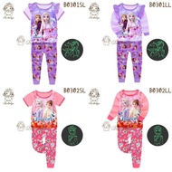[9Y-12Y] Barbieliya Frozen B0301SL B0301LL B0302SL B0302LL Glow in Dark Pyjamas / Sleepwear