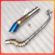 (T) Daeng sai4 open spec Pipe canister 51mm exhaust Pipe for Wave 125 Xrm 110/125 Wave 100/110/115 Rs125 Furry 125 Smash 115 Rusi100/110 Daeng Pipe Daeng sai4 Aun Pipe Nlk Pipe Charama Pipe Creed Pipe Kou Pipe