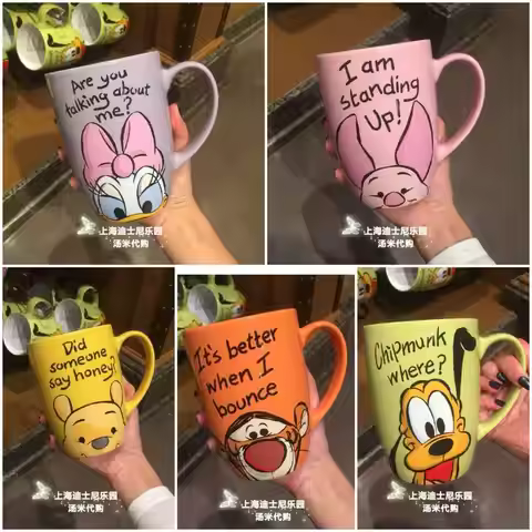 In Stock Authentic Disney Ceramic Mug Mickey Winnie Donald Duck Daisy Coffee Cup Office Home Drinkwa