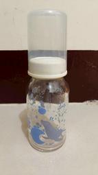 德國 NUK 一般口徑玻璃印花奶瓶 白蓋 125ml 標準口玻璃奶瓶 玻璃奶瓶 二手奶瓶 1140423