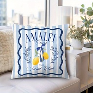 1pc Summer Lemon Coast Pillowcase, Coastal Style Room Decoration, Amalfi Coast Party Decoration