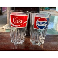 Coke And Pepsi Pleated Glass