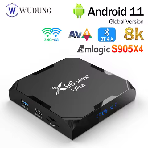 Original X96 MAX Plus Ultra Android 11.0 Smart TV Box Amlogic S905X4 Quad Core Dual WIFI BT4.X 8K TV