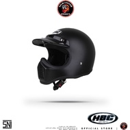 Cakil HBC Black Matte Helmet SNI Official Best Quality Classic Fullface Retro Helmet