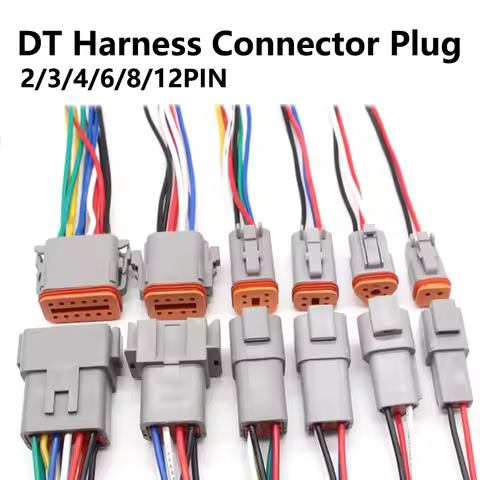 5/20/100Set 2/3/4/6/8Core12Pin DEUTSCH DT DT06 Series Electrical Waterproof Connector Plug Socket wi