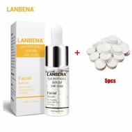Lanbena 24K Gold Six Peptides Serum + 5pcs Compressed Mask