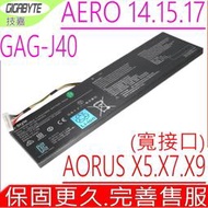 技嘉 Gigabyte 原裝電池-GAG-J40,Aero 14-W-CF2,14-K7,14-K8,15 SA