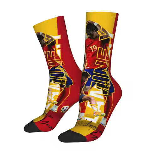Autumn Winter Casual Unisex Lamine Y-Yamal Spain Football Socks Sweat Absorbing Football Socks