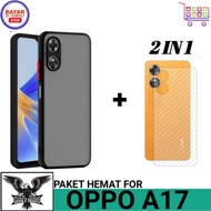 Case OPPO A17 / A17K Free Garskin Carbon Premium Anti Bekas Sidik Jari