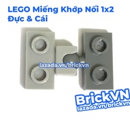 [1 Cái] LEGO Miếng Khớp Nối Ổ Bi 1x2 Đực & Cái Màu Xám