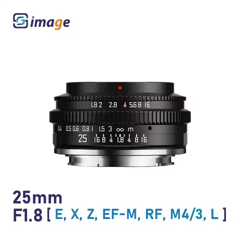 SGimage 25mm F1.8 Fixed Portrait Lens for Sony E, Fuji X, Canon RF/EF-M, M4/3, Nikon Z, Leica/Sigma/
