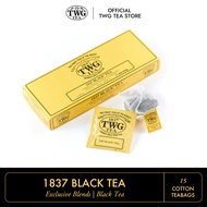 TWG Tea | 1837 Black Tea, Black Tea Blend in 15 Hand Sewn Cotton Tea Bags in Giftbox, 37.5g