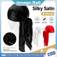Men Wave Cap Long Tail Durag Beanie Breathable Satin Head Wrap For 360 Waves And Braids