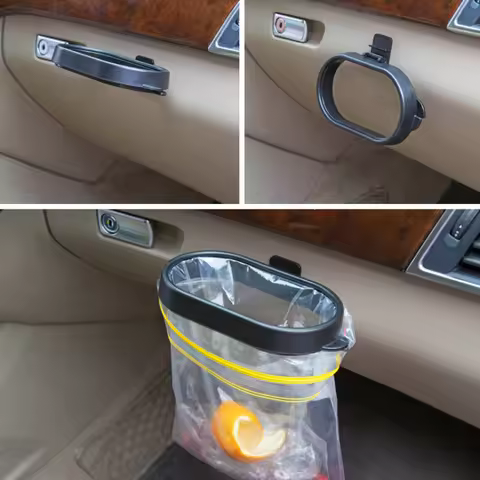 1pc/2pcs Car garbage bag rack retractable car garbage bin garbage bag hanging frame storage bin stor