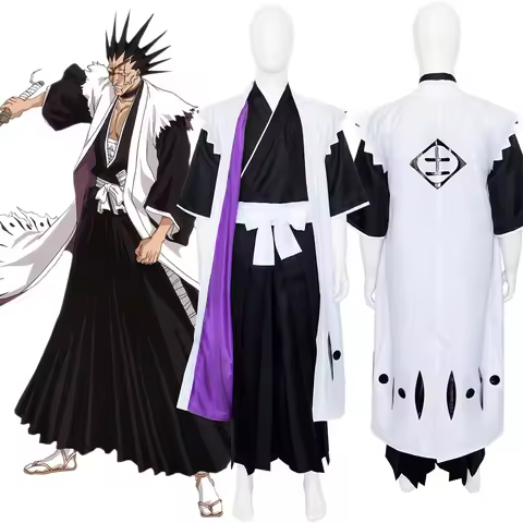 Zaraki Kenpachi Cosplay Costume Anime 11th Division Captain Shinigami Shihakusho Kimono Outfit E001