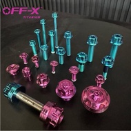 OFF-X Titanium Gr5 Screw Engine Set For Yamaha Y15 Y16 LC135 Skru Enjin Titanium Motor Gr5 Skru Moto
