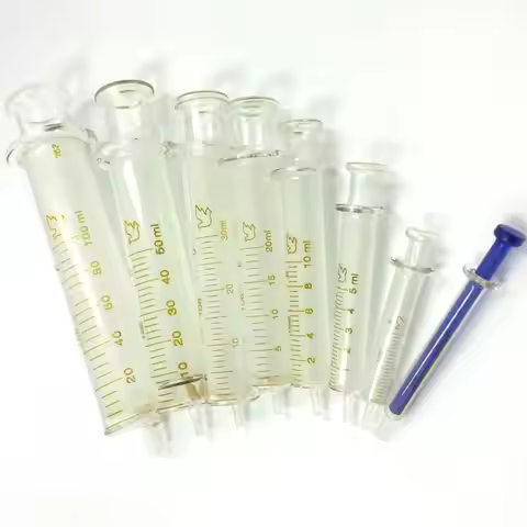 1ml 2ml 5ml 10ml 20ml 30ml 50ml 100ml 120ml Glass Syringe Glass Sample Extractor Reusable Glass Inje