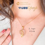 Liontin Emas UBS Kalung Set Kalung Hati UBS Emas Kadar 375 Murah