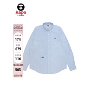 Aape Flagship Store Men's Spring Small Label Badge Casual Striped Lapel Long Sleeve Shirt 8539XAP