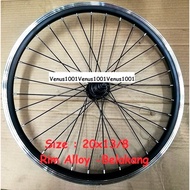 Rim Alloy 20x13/8 untuk basikal fixie , basikal lipat dan juga basikal lain yang guna tayar size 20"x13/8