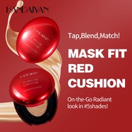 handaiyan cushion foundation 5 shades, oval red case, clear and natural concealing and contouring