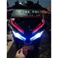 Lampu alis RGB Remot Pjg 30 cm Cocok Di pasang di Motor Vario 125150Pcx 160AeroxCbr150 leddll