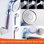 Handheld High Pressure Ionic Filtration Shower Head 3 Mode Touch Water Stop Booster Sprayer with Fil