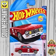 MERAH Hot Wheels Alfa Romeo Giulia T1 Super Red Diecast European Car