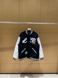 Broken Moon美式秋冬重工刺繡釘珠棒球服夾棉夾克潮牌外套
