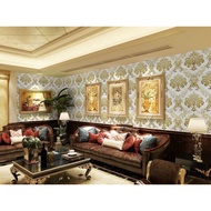 Wallpaper Wall Wallpaper Batik Motif Gold / Vintage Gold 7m, to 8m Width 45cm