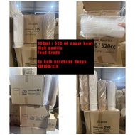 Jishan Paper Bowl 390ml /520ml Mangkuk Kertas/1000pcs sekotak/per ctn/Paper Bowl 50pcs Kraft Paper B