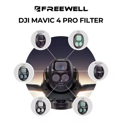 Freewell Single Drone Filters for DJI Mavic 4 Pro - CPL,UV,LPR,ND1000,ND2000,Glow Mist 1/4 Drones Fi