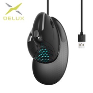 Delux Seeker M618XSU ไฟ RGB เมาส์มีสายแนวตั้งตามหลักสรีรศาสตร์ถอดออกได้ฝาหลัง4000DPI เมาส์เล่นเกมส์ส