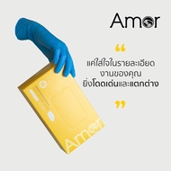 (ยกลัง1000ชิ้น) ถุงมือสำหรับทำอาหาร Amor มาตรฐาน Food Grade ถุงมือไนไตร 100 ชิ้น/กล่อง ถุงมือสีดำ ถ
