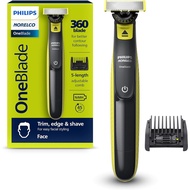 Philips Norelco OneBlade 360 wajah hibrid, pemangkas janggut elektrik dan pencukur, dengan teknologi