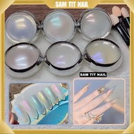 Pearl clay nail mirror powder, 6 jars.