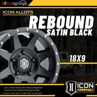 ICON ALLOYS REBOUND SATIN BLACK 18X9 ET25 CB110.1 5X150 Alloy Rim