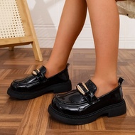 Children's Leather Shoes Spring Autumn Trend Girls Black Shoes School Performance Versatile Kids Fas