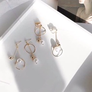 珍珠圆环耳环 Pearl Circle Drop Earring