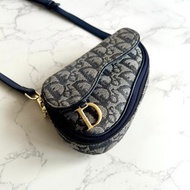 稀有中古包 Dior深藍老花馬鞍包 單肩包 側背包 斜背包 古董二手