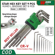 STAR L Key 1 Set 9 Pcs Star Hex Key 9pcs Long Star L Key WOIRX TOOL