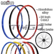 MEIJUN Folding Bike 20 Inch 406 32 Holes Disc Brake Rim Double Aluminum Alloy Rims Wheel Rim Schrader Valve